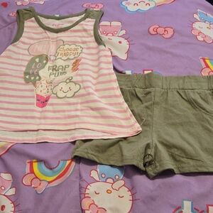 Nannette Pink and Green Kids Matching Set